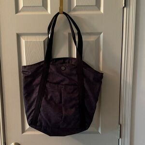 Gray and black lulu lemon Tote Bag